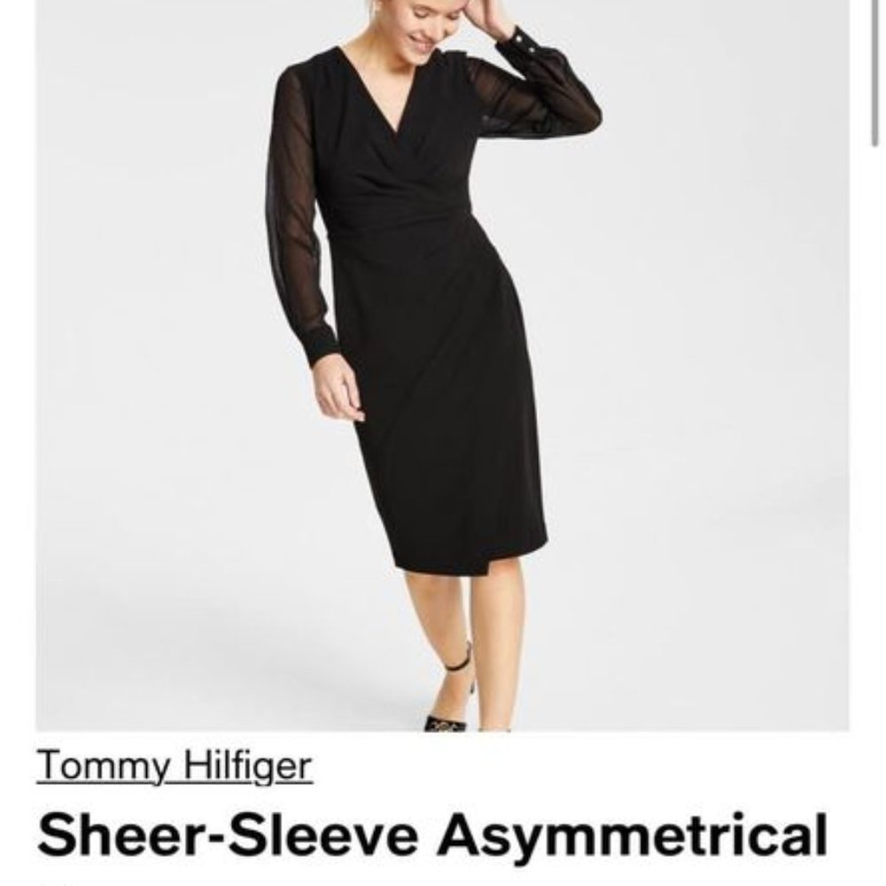 Size 10 Tommy Hilfiger Asymmetrical Black Dress NWT